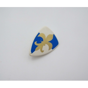 PLAYMOBIL (L663) MOYEN-AGE - Bouclier Blanc Fleurs de Lys Chevalier 4547 (Abimé)