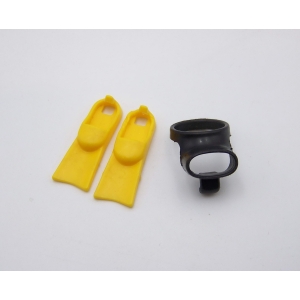 PLAYMOBIL (Z1136) MER - Matériel de Plongée Palmes Jaune & Masque Vintage 3772