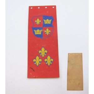 PLAYMOBIL (L3379) MOYEN-AGE - Bannière Drapeau Fleurs Lys 5x13cm 3666 (abimé)