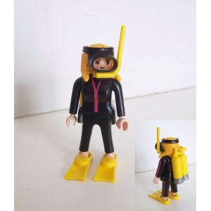 PLAYMOBIL (Z344) MER - Plongeur Femme Palmes avec Bouteilles Masque & Tuba 3772