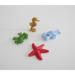 PLAYMOBIL (Z311) MER - Lot Crabe, Etoile de Mer, Hippocampe & Homard Bleu Clair