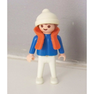 PLAYMOBIL (Z367) MER - Petit Garcon Bleu Gilet Sauvetage Voilier 3138 Zodiac