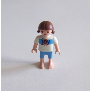 PLAYMOBIL (Z3123) MER - Petite Fille, Tee Shirt Blanc Short Bleu Pieds Nus