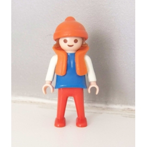 PLAYMOBIL (Z371) MER - Petite Fille Bleue Gilet Sauvetage Zodiac 3479