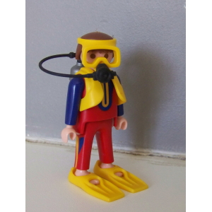 PLAYMOBIL (Z340) MER - Plongeur Homme Palmes Bouteilles Masque Détendeur 4488