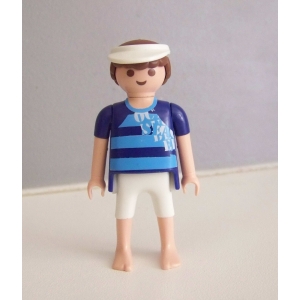 PLAYMOBIL (Z369) MER - Homme Tee-Shirt Bleu & Short Blanc Hors Bord 4862
