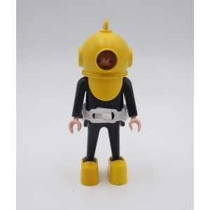 PLAYMOBIL (Z306) MER - Scaphandrier Jaune & Noir avec Chaussures de Plombs 3348
