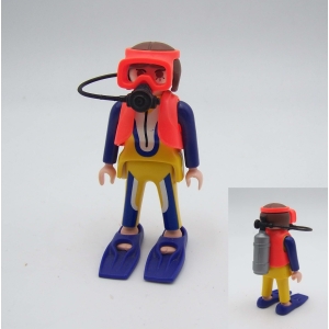 PLAYMOBIL (Z314) MER - Plongeur Femme Palmes Bouteilles Masque Détendeur 4488