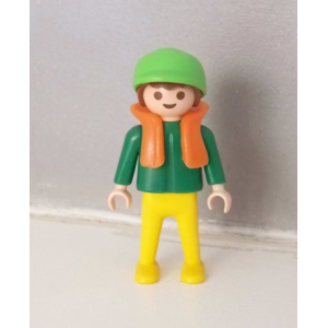 PLAYMOBIL (Z370) MER - Petit Garçon Vert Gilet Sauvetage Bateau Plaisance 3225