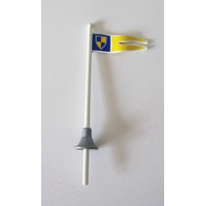 PLAYMOBIL (L737) MOYEN-AGE - Lance Hampe Gris & Drapeau Tournoi Chevaliers 4153