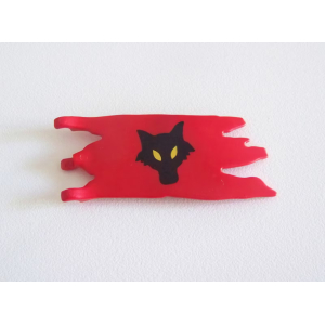 PLAYMOBIL (L739) MOYEN-AGE - Drapeau Rouge Tête de Loup Noir Chateau 5794