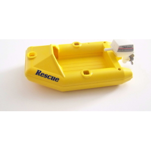 PLAYMOBIL (Z503) MER - Dinghy Canot de Sauvetage Jaune avec Moteur 3063 3941