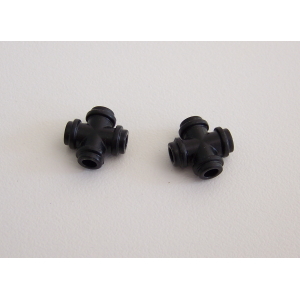 PLAYMOBIL (G1247) POMPIERS - Lot de 2 Intersections Noir Jonction Tuyaux Blancs