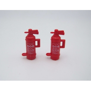 PLAYMOBIL (G1297) POMPIERS - Lot de 2 Extincteurs Rouge Moderne SANS Tuyau