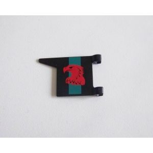 PLAYMOBIL (L752) MOYEN-AGE - Drapeau Vert Chevaliers du Faucon Rouge 4163