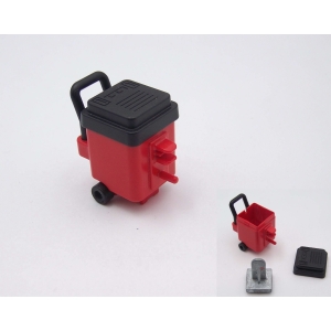 PLAYMOBIL (G1298) POMPIERS - Bac à Roulettes Aspirateur Produits Toxiques 3180