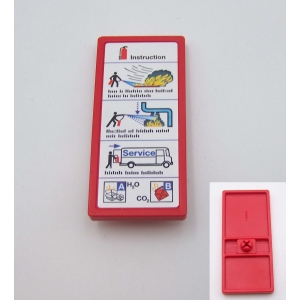 PLAYMOBIL (G1299) POMPIERS - Panneau Rouge Enseigne Secours pour Caserne 3885