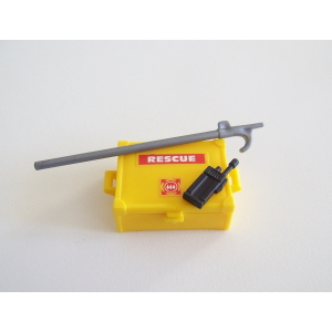 PLAYMOBIL (G1244) POMPIERS - Accessoires Caisse Jaune Gaffe Talkie Zodiac 4428