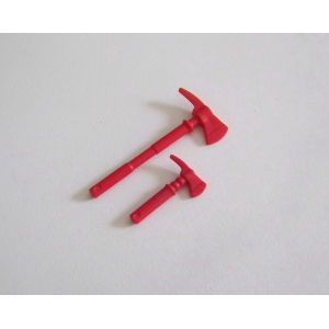 PLAYMOBIL (G1277) POMPIERS - Lot de 2 Haches Rouge (Petite & Grande) 4821 4825