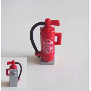 PLAYMOBIL (G1205) POMPIERS - Extincteur avec Tuyau sur Plaque Fixation SystemX