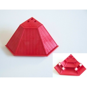 PLAYMOBIL (G408) POMPIERS - Pan de Toit Rouge Angle 4,5x9,5x4,5cm Caserne 3175