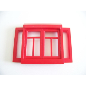 PLAYMOBIL (G419) POMPIERS - Grande Fenêtre Rouge pour Etage Caserne 3885