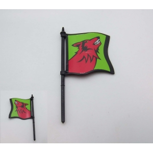 PLAYMOBIL (L717) MOYEN-AGE - Grand Drapeau Chevaliers Loup & Mat 4440 (marques)