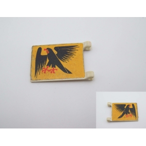 PLAYMOBIL (L730) MOYEN-AGE - Drapeau Jaune Chevaliers Aigle Noir Vintage 3261