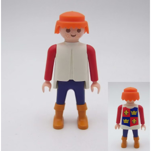 PLAYMOBIL (L42128) MOYEN-AGE - Soldat Roux Roi Fleur de Lys 3659 3674
