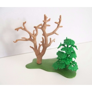 PLAYMOBIL (I2112) VEGETATION - Arbre sans Feuille & Buisson Noel en Foret 4155