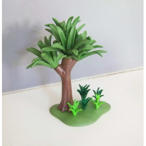 PLAYMOBIL (I257) VEGETATION - Arbre avec Plantes Agaves sur Socle Vert 4175