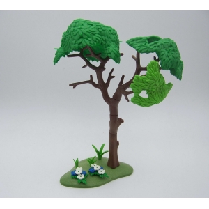 PLAYMOBIL (I250) VEGETATION - Grand Arbre sur Socle Vert avec Végétation 4490