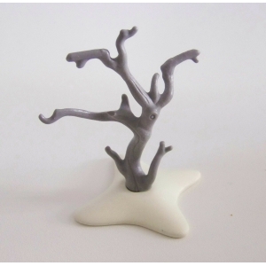 PLAYMOBIL (I221) VEGETATION - Arbre Mort Gris sur Socle Blanc