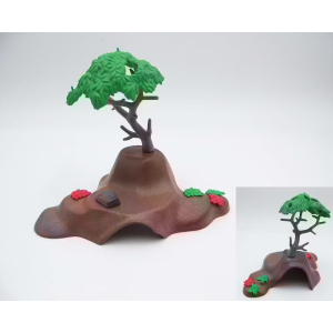 PLAYMOBIL (I2168) VEGETATION - Paysage Petite Colline Marron avec Grotte 3219