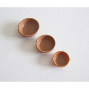 PLAYMOBIL (E156) INDIENS - Lot de 3 Plats Marron pour Vaisselles ou Sorcier
