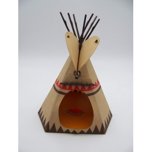 PLAYMOBIL (E1c11) INDIENS - Tipi Rouge & Beige 3870 (En l'Etat)
