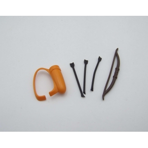 PLAYMOBIL (E1106) INDIENS - Lot Arc Marron avec Carquois Orange et Flèches Noir
