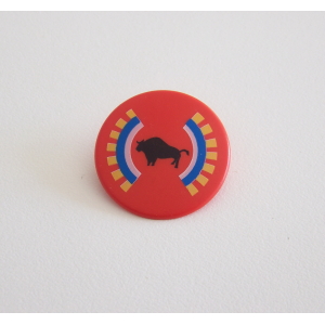 PLAYMOBIL (E165) INDIENS - Bouclier Rond Rouge avec Motifs & Bison Noir