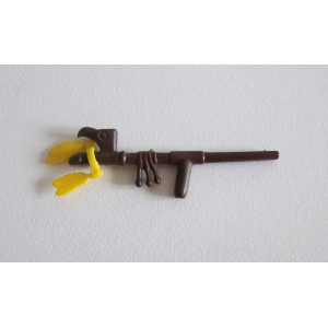 PLAYMOBIL (E152) INDIENS - Calumet de la Paix Marron Foncé avec Plumes Jaunes