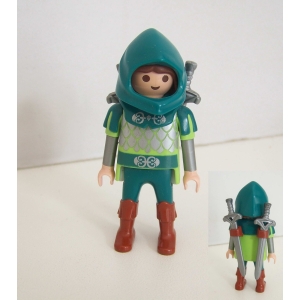 PLAYMOBIL (L42124) MOYEN-AGE - Guerrier du Dragon Vert 4837 4840 5908 5911