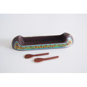 PLAYMOBIL (E325) INDIENS - Canoe Marron Foncé avec 2 Pagaies 3483 Vintage