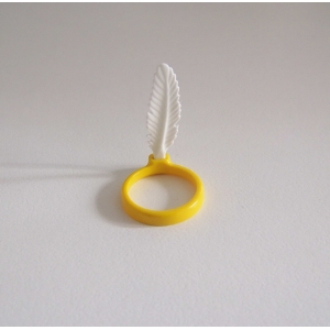 PLAYMOBIL (E524) INDIENS - Coiffe Jaune Fine avec Plume Simple