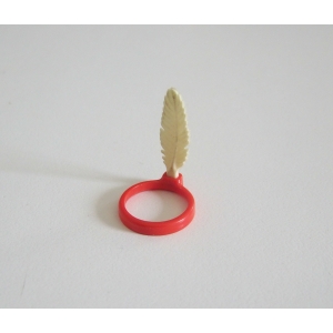 PLAYMOBIL (E529) INDIENS - Coiffe Rouge Fine sans Plume (sale jaunie)