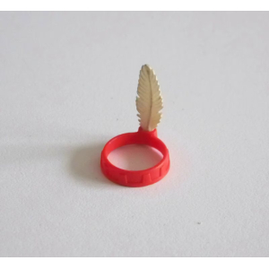 PLAYMOBIL (E519) INDIENS - Coiffe Rouge Epaisse avec Plume Simple