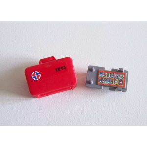 PLAYMOBIL (Y1216) HOPITAL - Valise de Secours Rouge avec Autocollant de Contenu