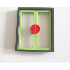 PLAYMOBIL (Y223) HOPITAL - Encadrement Gris Double Porte Verte & Rouge 4404