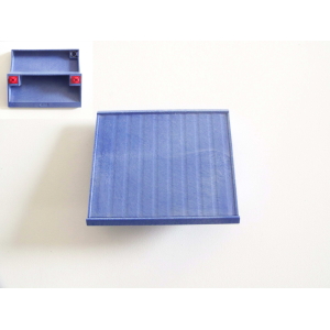 PLAYMOBIL (Y227) HOPITAL - Pan Toit Bleu Droit 9x8.5cm 4404