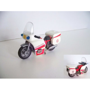 PLAYMOBIL (Y4214) HOPITAL - Moto Urgence Blanche & Orange Ambulancier 4224
