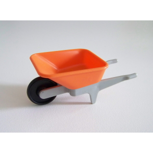 PLAYMOBIL (Q1122) CHANTIER - Brouette Orange & Grise Vintage 3562