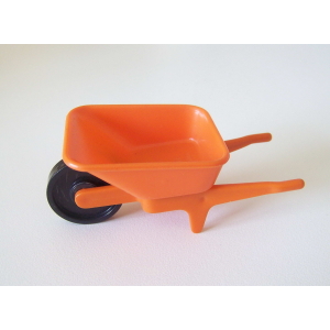 PLAYMOBIL (Q1109) CHANTIER - Brouette Orange Vintage